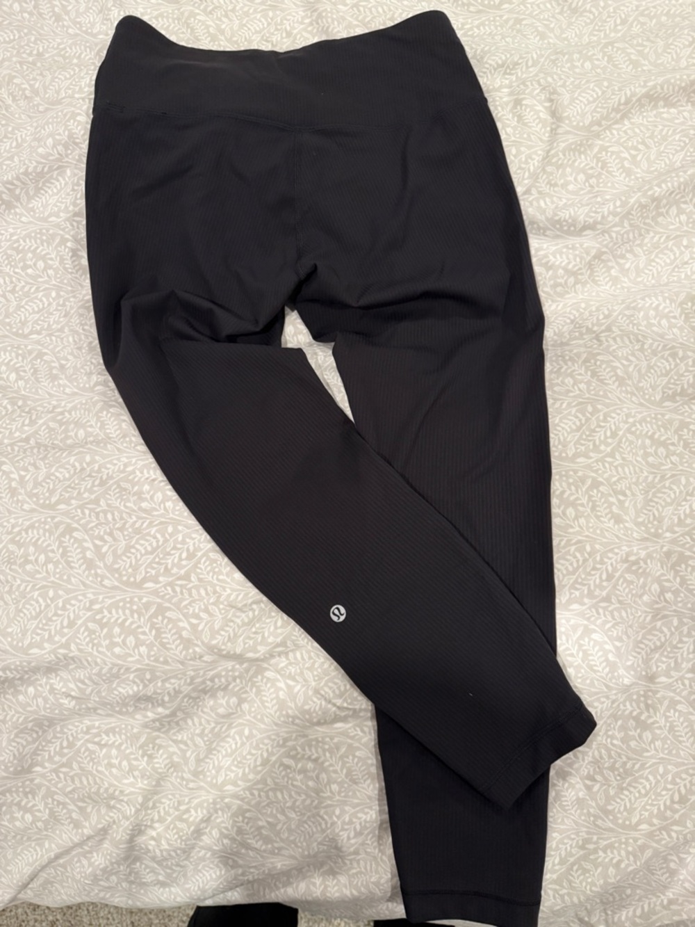 lululemon athletica Black Ribbed Leggings 25 in